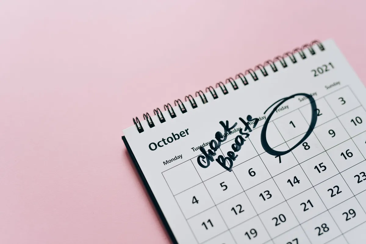 An October calendar on a desk