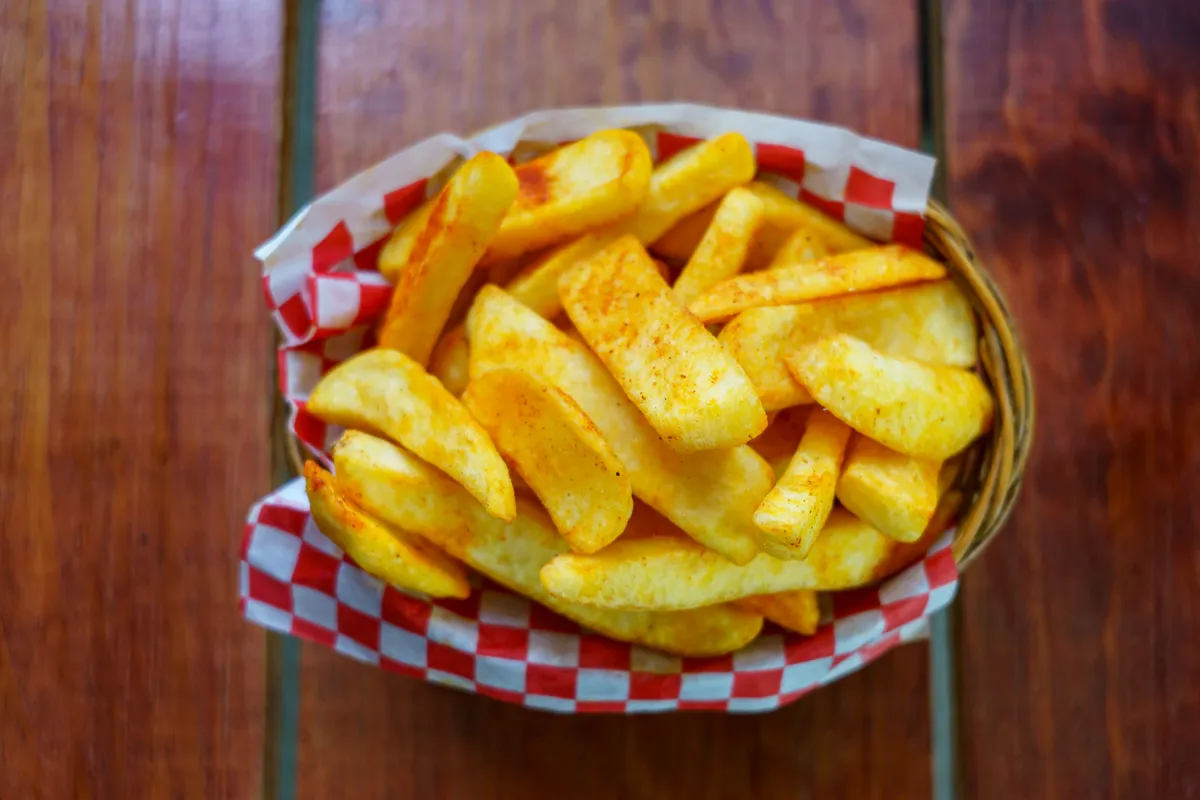 Crispy fries in a basket